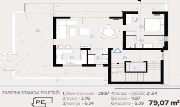 Prodaja, Penthouse, povučena etaža, stan, apartman, Trebinje